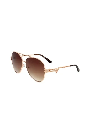 Guess Damskie okulary przeciwsłoneczne w kolorze złotym rozmiar: 64