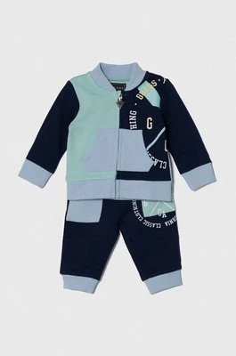 Guess dres bawełniany niemowlęcy kolor niebieski