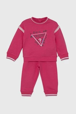 Guess dres bawełniany niemowlęcy kolor różowy A4YG02 KA6R4