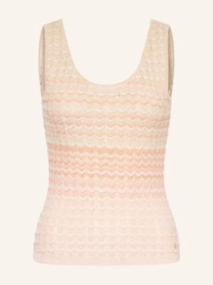 Guess Dzianinowy Top Rosalyn Z Brokatową Przędzą beige