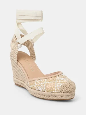 Guess espadryle CYRENAY kolor beżowy na koturnie FLJCRY FAL04