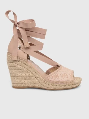 Guess espadryle DIANDRA damskie kolor beżowy na koturnie FLGDIR FAL04