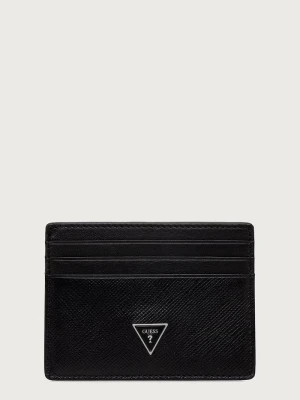 Guess etui na karty męskie skórzane MILANO czarny