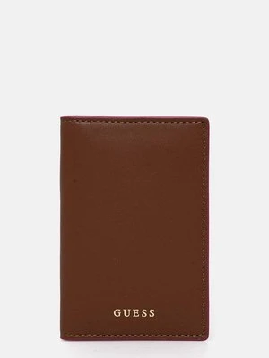 Guess etui na karty skórzane kolor brązowy RW1654 P4301