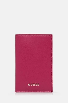 Guess etui na karty skórzane kolor różowy RW1654 P4301