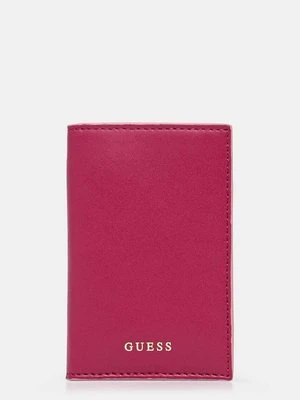 Guess etui na karty skórzane kolor różowy RW1654 P4301