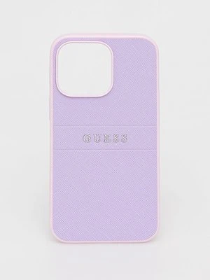 Guess etui na telefon iPhone 13 Pro / 13 kolor fioletowy