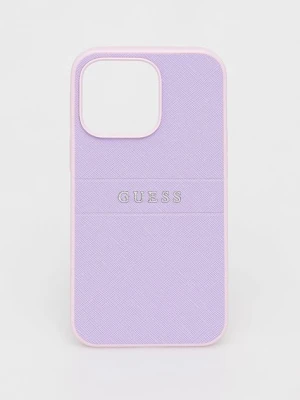 Guess etui na telefon iPhone 13 Pro / 13 kolor fioletowy