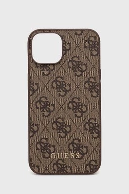 Guess etui na telefon iPhone 14 / 15 / 13 6.1" kolor brązowy