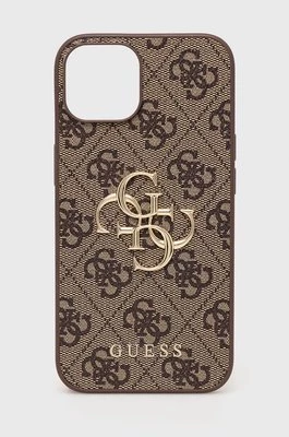 Guess etui na telefon iPhone 14 6,1" kolor brązowy