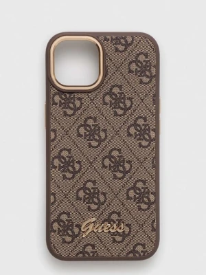 Guess etui na telefon iPhone 14 6,1" kolor brązowy