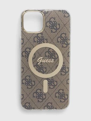 Guess etui na telefon iPhone 14 Plus 6.7" kolor beżowy