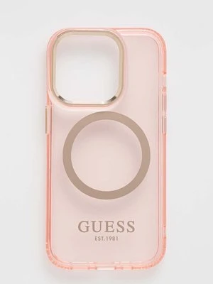 Guess etui na telefon iPhone 14 Pro 6,1" kolor różowy