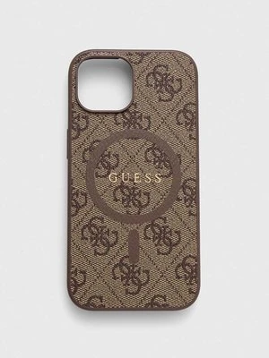 Guess etui na telefon iPhone 15 / 14 / 13 6,1" kolor brązowy