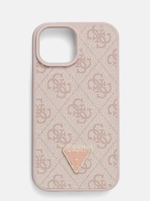 Guess etui na telefon iPhone 15 / 14 / 13 6.1 kolor różowy GUHCP15SP4TDPP