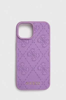 Guess etui na telefon iPhone 15 6.1 kolor fioletowy