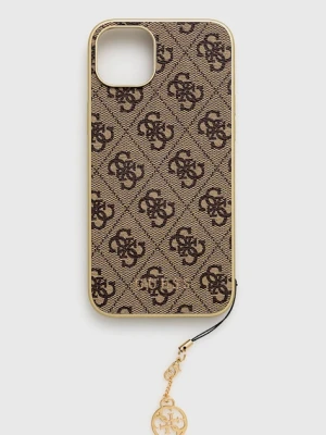Guess etui na telefon iPhone 15 Plus 6.7 kolor brązowy
