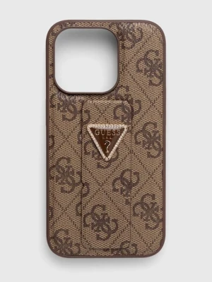 Guess etui na telefon iPhone 15 Pro 6.1'' kolor brązowy