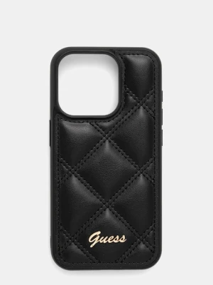 Guess etui na telefon iPhone 15 Pro 6.1" kolor czarny GUHCP15LPSQSQSK