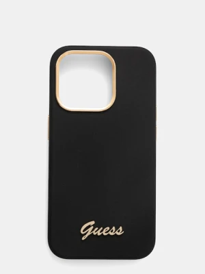 Guess etui na telefon iPhone 15 Pro 6.1" kolor czarny GUHCP15LSMBSLK