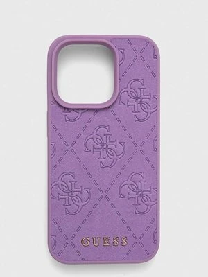 Guess etui na telefon iPhone 15 Pro 6.1 kolor fioletowy