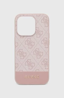 Guess etui na telefon iPhone 15 Pro 6.1" kolor różowy