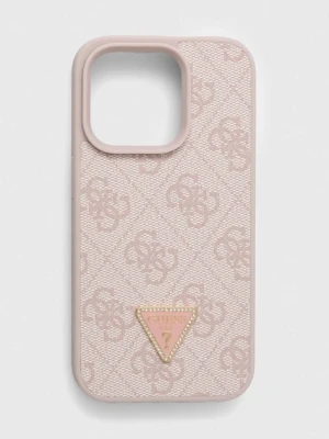 Guess etui na telefon iPhone 15 Pro 6.1 kolor różowy
