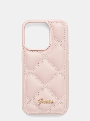 Guess etui na telefon iPhone 15 Pro 6.1" kolor różowy GUHCP15LPSQSQSP