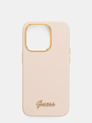 Guess etui na telefon iPhone 15 Pro 6.1" kolor różowy GUHCP15LSMBSLP