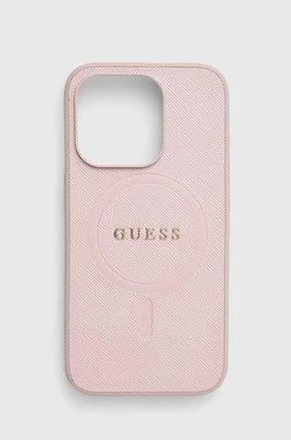 Guess etui na telefon iPhone 15 Pro 6.1 kolor różowy GUHMP15LPSAHMCP