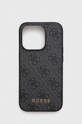 Guess etui na telefon iPhone 15 Pro 6.1 kolor szary