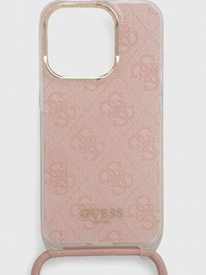 Guess etui na telefon iPhone 15 Pro 6.1" różowy