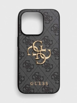 Guess etui na telefon iPhone 15 Pro 6.1" szary