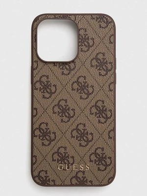 Guess etui na telefon iPhone 15 Pro Max 6.7" kolor brązowy