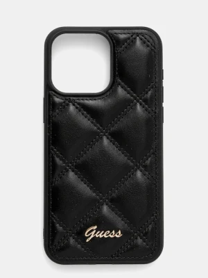 Guess etui na telefon iPhone 15 Pro Max 6.7" kolor czarny GUHCP15XPSQSQSK