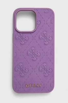 Guess etui na telefon iPhone 15 Pro Max 6.7 kolor fioletowy