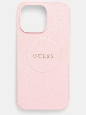 Guess etui na telefon iPhone 15 Pro Max 6.7 kolor różowy GUHMP15XPGHSMMP