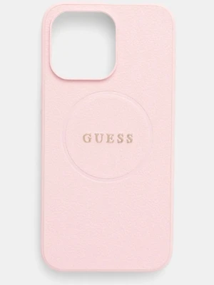 Guess etui na telefon iPhone 15 Pro Max 6.7 kolor różowy GUHMP15XPGHSMMP