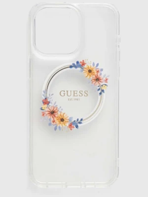 Guess etui na telefon iPhone 15 Pro Max 6.7 kolor transparentny GUHMP15XHFWFCT