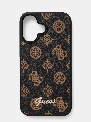 Guess etui na telefon iPhone 16 6.1 brązowy