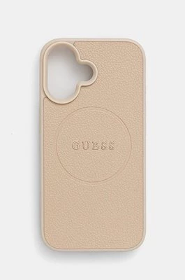 Guess etui na telefon iPhone 16 6.1 kolor beżowy GUHMP16SPGHSMME