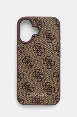 Guess etui na telefon iPhone 16 6.1 kolor brązowy GUHCP16SG4GFBR