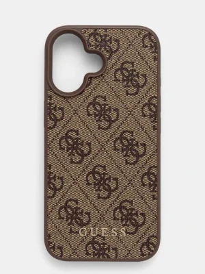 Guess etui na telefon iPhone 16 6.1 kolor brązowy GUHCP16SG4GFBR