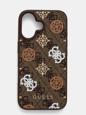 Guess etui na telefon iPhone 16 6.1 kolor brązowy GUHMP16SP4PWPW