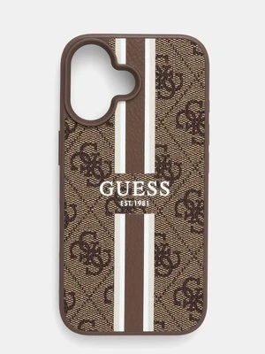 Guess etui na telefon iPhone 16 6.1 kolor brązowy GUHMP16SP4RPSW