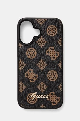 Guess etui na telefon iPhone 16 6.1 kolor brązowy GUHMP16SPGPYSK