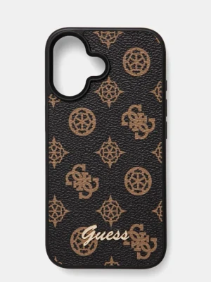 Guess etui na telefon iPhone 16 6.1 kolor brązowy GUHMP16SPGPYSK