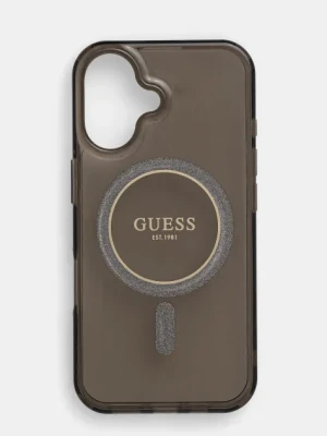 Guess etui na telefon iPhone 16 6.1 kolor czarny GUHMP16SHFGEREK