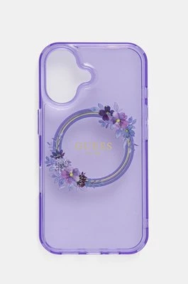 Guess etui na telefon iPhone 16 6.1 kolor fioletowy GUHMP16SHFWFCU