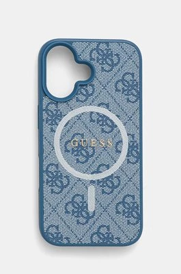 Guess etui na telefon iPhone 16 6.1 kolor niebieski GUHMP16SG4GFRB